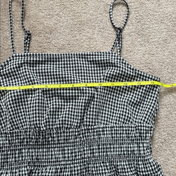 Vero Moda Tilly Calf Checked Smocked waist Gingham Dress XS Adjustable Straps - Picture 8 of 11